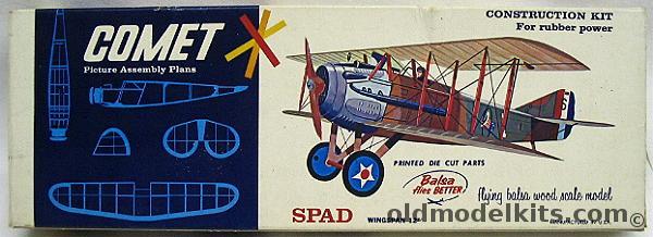 Comet SPAD - 12 inch Wingspan Flying Balsa Airplane Model, 3105 plastic model kit